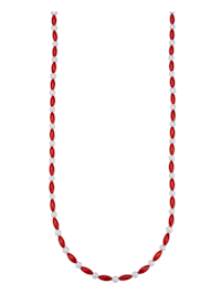 Halskette mit Bambuskoralle und Süßwasser-Zuchtperlen in Silber 925