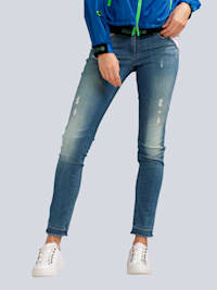 Jeans mit hellen Wascheffekten