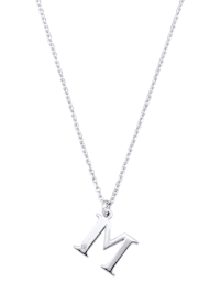 Halsband med bokstavshänge – M med diamant