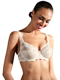 Underwire bra made from elasticated lace