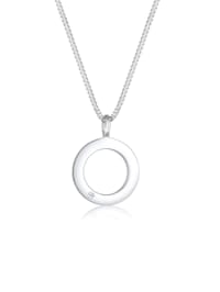 Halskette Kreis Unendlichkeit Diamant (0.015 Ct) 925 Silber