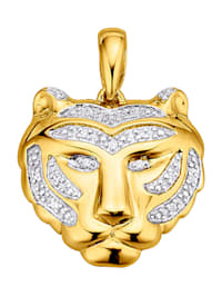 Tigerhode-anheng i sølv 925, gullfarget