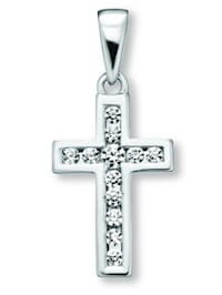 Kreuz Anhänger Kreuz aus 925 Silber und Zirkonia