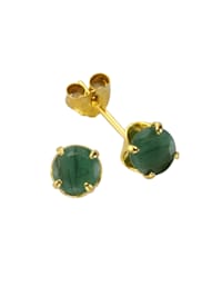 Ohrringe 333/- Gold Smaragd grün 0,5cm Glänzend