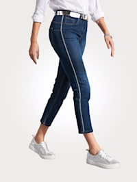 Jeans mit Strasszier an den Seiten