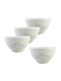 Dessertschale Keramik weiß 4er-Set Bessie