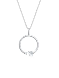 Halskette Kreis Geo Basic Diamant (0.125 Ct.) 925 Silber