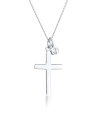 Halskette Kreuz Religion Kristalle 925 Silber