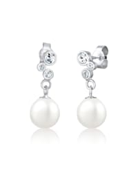 Ohrringe Perlen Kristalle Elegant 925 Silber
