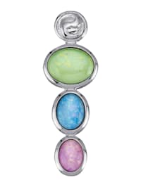 Pendentif avec des cabochons multicolores en triplet d'opale