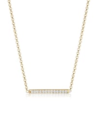 Halskette Klassisch Diamanten Reihe (0.065 Ct.) 375 Gelbgold