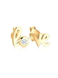 Ohrringe Love Wordings Liebe Diamant 0.03 Ct. 585 Gelbgold