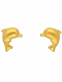 1 Paar  585 Gold Ohrringe / Ohrstecker Delphin