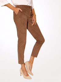 Pantalon 7/8 D'aspect cuir velours