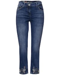 Bestickte Loose Fit Jeans
