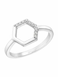 Ring Ring für Damen, 925 Sterling Silber | Hexagon