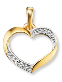 Herz Anhänger Herz aus 585 Gelbgold mit 0,01 ct Diamant