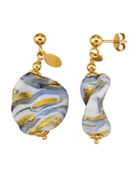 Boucles d'oreilles avec verre de Murano en argent 925