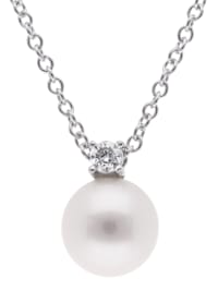 Silberkette für Damen mit Perle und Zirkonia