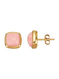 Boucles d'oreilles avec cabochons d'opale rose