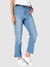 Jeans mit Reißverschluss am Saum