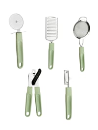 5tlg. Küchenhelfer-Set 'Ecolution Tools', Edesltahl rostfrei, Griff aus Holzfasern & Bio-Kunststoff