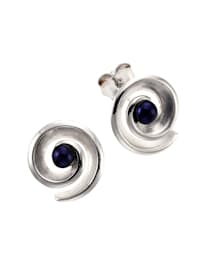 Ohrringe 925/- Sterling Silber Perle schwarz 1,5cm rhodiniert