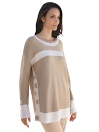 Pullover mit Streifen in Kontrastfarbe