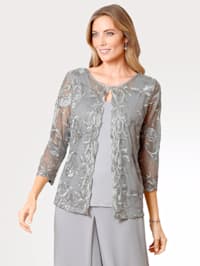 Pull-on blouse in a 2-in-1 look