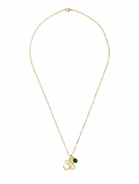 Halskette mit Anhänger YOGA Meditation Ohm Smaragd