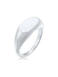 Ring Siegelring Oval Glanz Geo Basic Trend 925 Silber