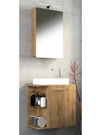 3 tlg. Gäste WC Waschplatz Waschtisch Hausa Spiegelschrank