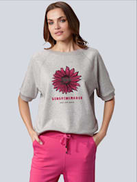Sweatshirt mit Blumenmotiv im Vorderteil
