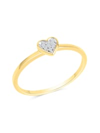 Ring 585/- Gold Brillant weiß Diamant Glänzend 0,025ct.