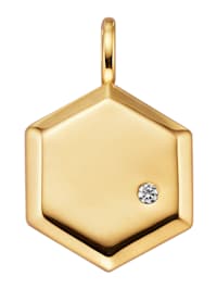 Pendentif en or jaune 375, avec diamant