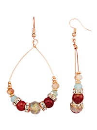 Boucles d'oreilles avec perles en verre et en céramique
