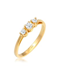 Ring Verlobungsring Trio Diamant 0.23 Ct. 585 Gelbgold