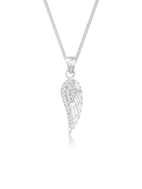 Halskette Flügel  Kristalle Elegant 925 Silber