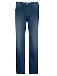 Jeans met elastische bandinzetten opzij