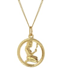 Halskette mit Jungfrau Sternzeichen 333 Gold Ø 16 mm