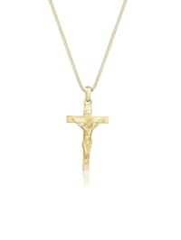 Halskette Kreuz Klassisch Glaube Jesus Kommunion 375 Gelbgold