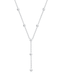 Halskette Y-Kette Kreis Geo Kristalle 925 Silber