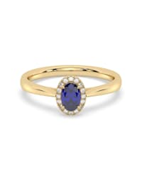 Ring 585/- Gold Diamant blau Glänzend 0,675ct.