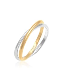 Ring Wickelring Bi-Color Zeitlos 585 Gelbgold Weißgold
