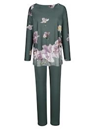 Schlafanzug mit floralem Bordürendruck