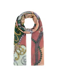 Plissee-Schal mit Foulard-Muster aus recyceltem Polyester