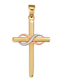 Pendentif Croix Croix en or jaune, or rose et or blanc 585