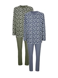 Pyžama - 2 kusy s modernou potlačou