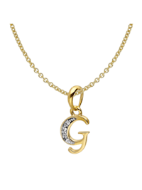 Buchstaben-Anhänger G Gold 333/8K mit vergoldeter Silberkette