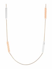 Halskette für Damen, Edelstahl IP Rose bicolor